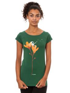 Guitar girl cap sleeve scarab green van FellHerz T-Shirts - bio, fair & vegan