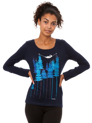 Wood long sleeve navy from FellHerz T-Shirts - bio, fair & vegan