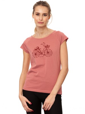 Fahrrad-Mädchen Cap Sleeve dusty rose from FellHerz T-Shirts - bio, fair & vegan