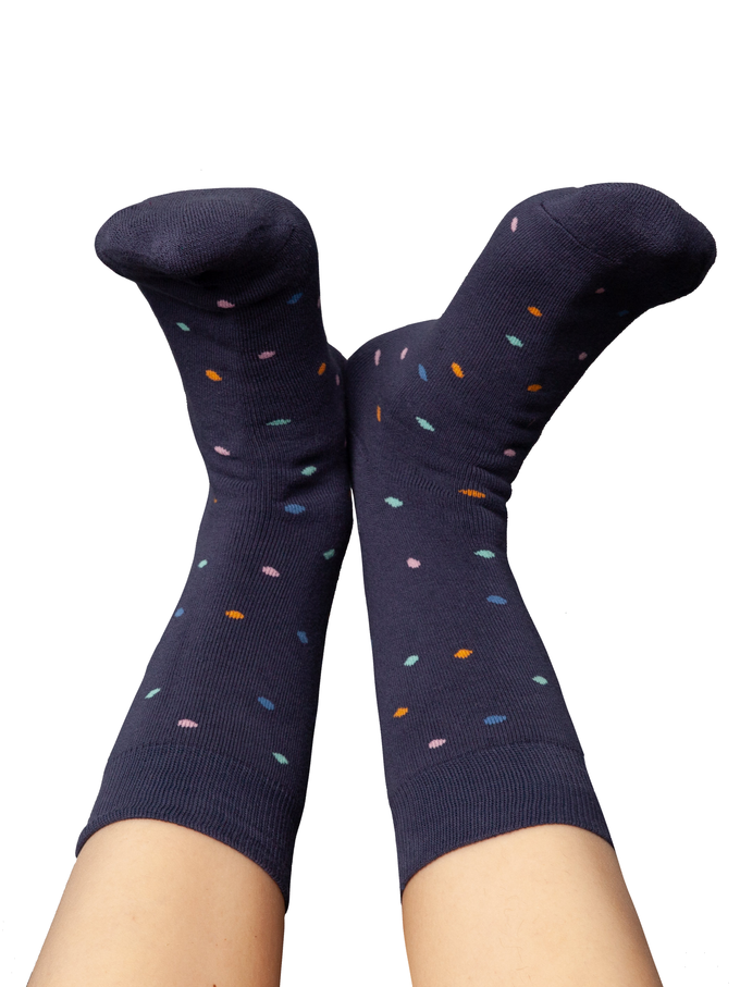 Pack of 6 warm cuddly socks with organic cotton mix confetti thundercloud and black from FellHerz T-Shirts - bio, fair & vegan