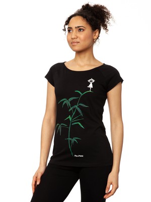 Yoga girl Cap Sleeve black from FellHerz T-Shirts - bio, fair & vegan