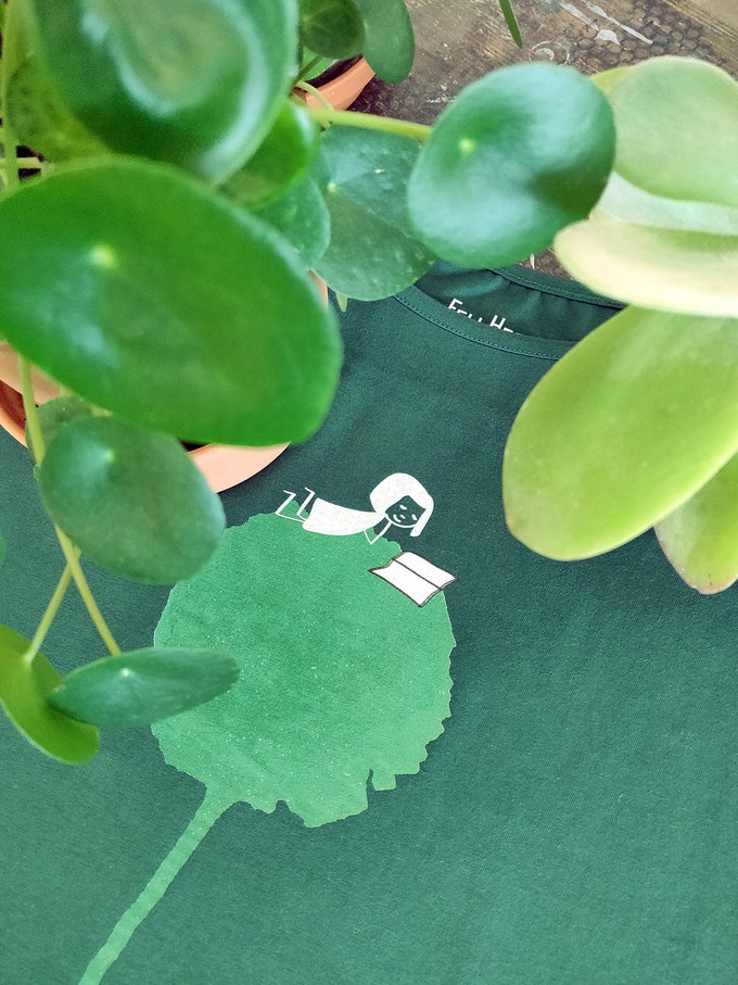 Flower Book Cap Sleeve scarab green from FellHerz T-Shirts - bio, fair & vegan