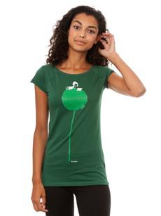 Flower Book Cap Sleeve scarab green via FellHerz T-Shirts - bio, fair & vegan
