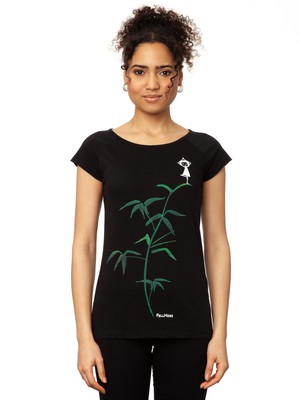 Yoga girl Cap Sleeve black from FellHerz T-Shirts - bio, fair & vegan
