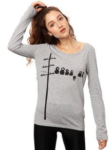Make some noise long sleeve heather grey van FellHerz T-Shirts - bio, fair & vegan