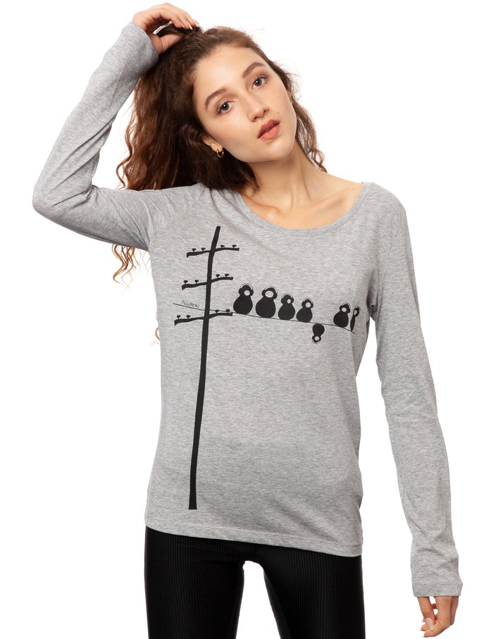 Make some noise long sleeve heather grey from FellHerz T-Shirts - bio, fair & vegan