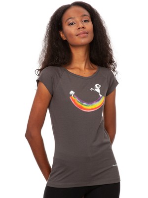 Rainbow girl cap sleeve dark grey from FellHerz T-Shirts - bio, fair & vegan