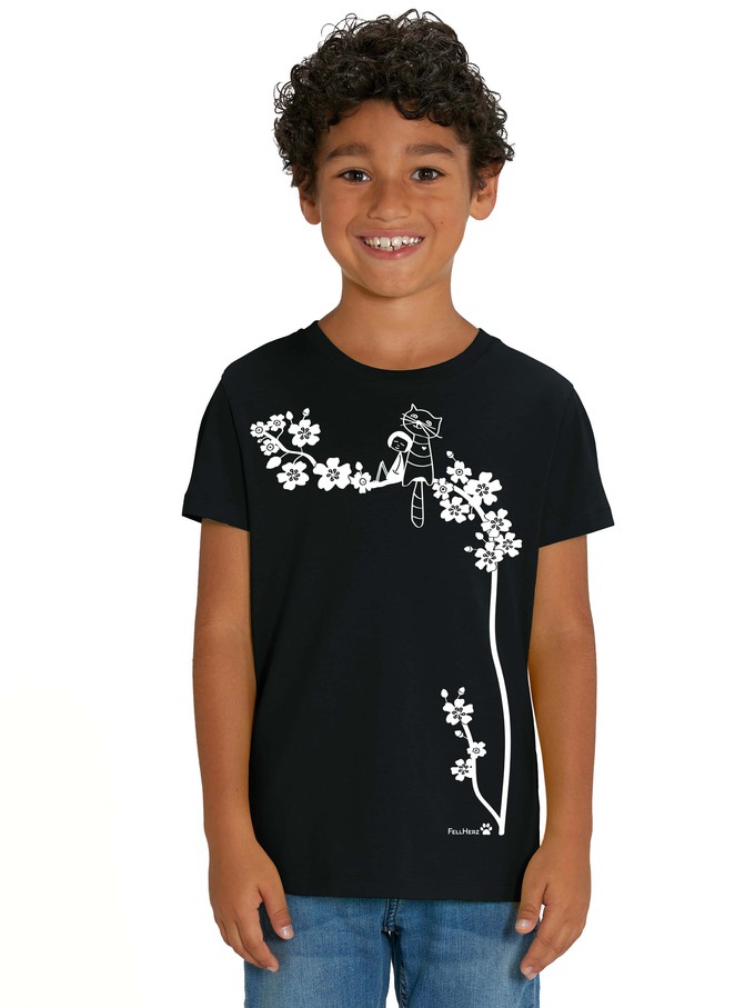 Cat Love Kids T-Shirt black from FellHerz T-Shirts - bio, fair & vegan