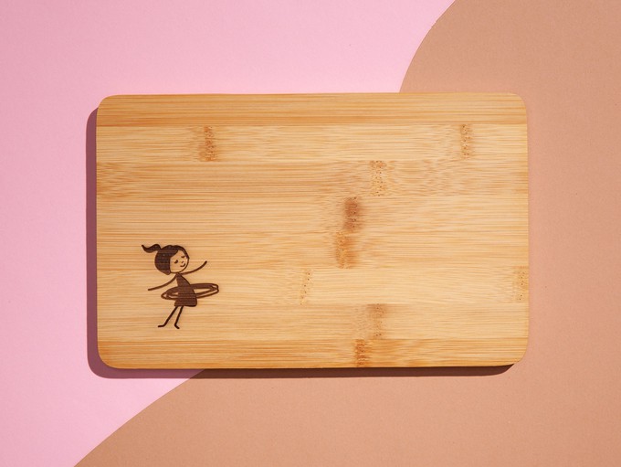 Breakfast Board Sporty Girl Bamboo from FellHerz T-Shirts - bio, fair & vegan