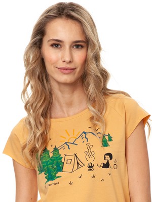 Camping Girl Cap Sleeve clay from FellHerz T-Shirts - bio, fair & vegan