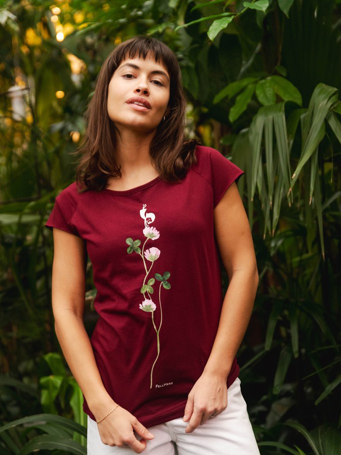 Lucky Clover Cap Sleeve ruby from FellHerz T-Shirts - bio, fair & vegan