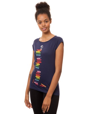 Books Girl Cap Sleeve midnight from FellHerz T-Shirts - bio, fair & vegan