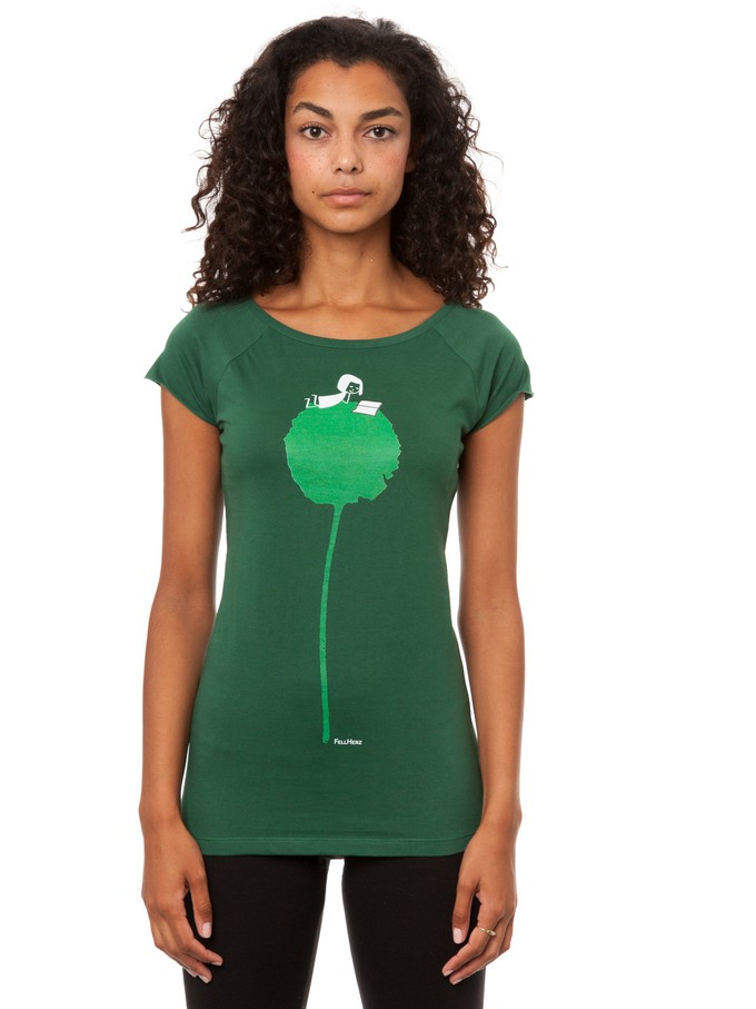 Flower Book Cap Sleeve scarab green from FellHerz T-Shirts - bio, fair & vegan