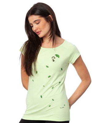 Gingko Girl Cap Sleeve lime green from FellHerz T-Shirts - bio, fair & vegan