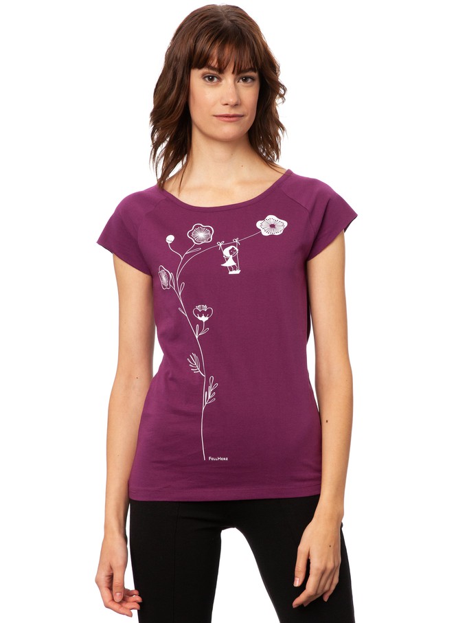 Rocking Girl Cap Sleeve berry from FellHerz T-Shirts - bio, fair & vegan