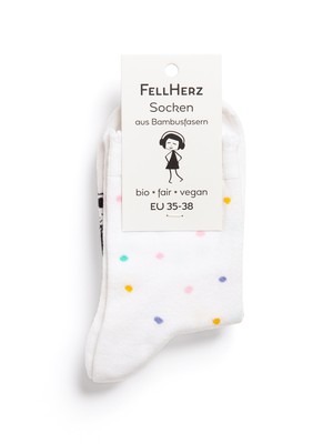 Pack of 3 socks with viscose (made of bamboo cellulose) confetti white from FellHerz T-Shirts - bio, fair & vegan