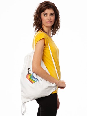 Rainbow gym bag white from FellHerz T-Shirts - bio, fair & vegan