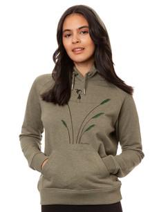 Seiltanz Hoodie heather khaki via FellHerz T-Shirts - bio, fair & vegan