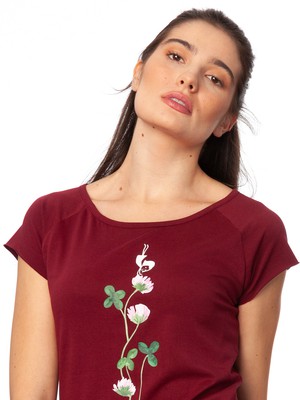 Lucky Clover Cap Sleeve ruby from FellHerz T-Shirts - bio, fair & vegan