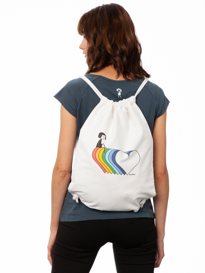 Rainbow gym bag white from FellHerz T-Shirts - bio, fair & vegan