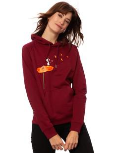 Swallow train hoodie burgundy via FellHerz T-Shirts - bio, fair & vegan
