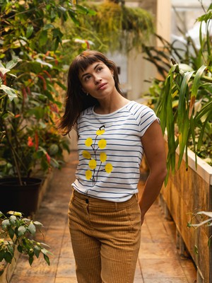 Just relax cap sleeve striped white blue from FellHerz T-Shirts - bio, fair & vegan