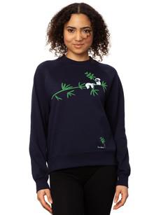 Sloth Raglan Sweater navy organic &amp; fair &amp; handprinted van FellHerz T-Shirts - bio, fair & vegan