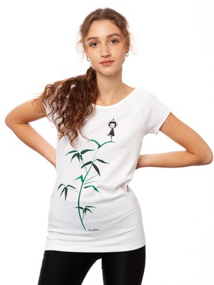 Yoga girl Cap Sleeve white from FellHerz T-Shirts - bio, fair & vegan