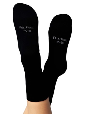 Warm, cuddly socks with organic cotton, black from FellHerz T-Shirts - bio, fair & vegan