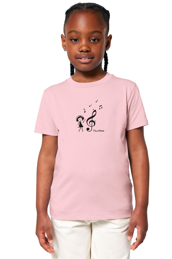 Music Lover Kids T-Shirt rosa from FellHerz T-Shirts - bio, fair & vegan