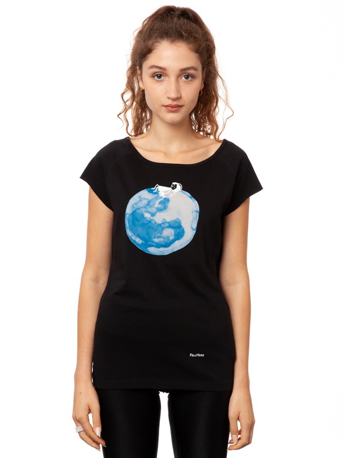 Moon Girl Cap Sleeve black from FellHerz T-Shirts - bio, fair & vegan