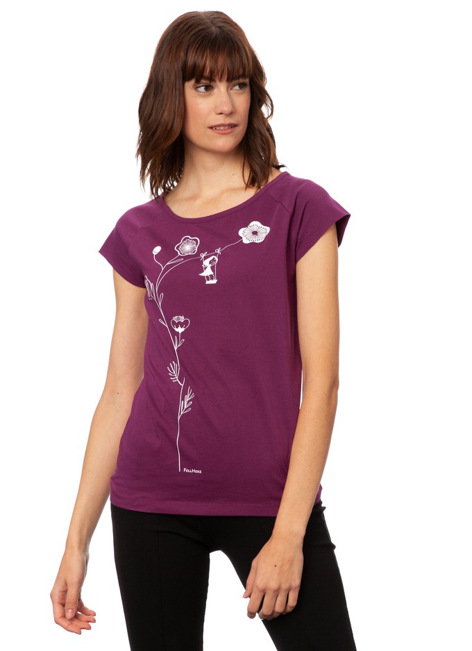 Rocking Girl Cap Sleeve berry from FellHerz T-Shirts - bio, fair & vegan