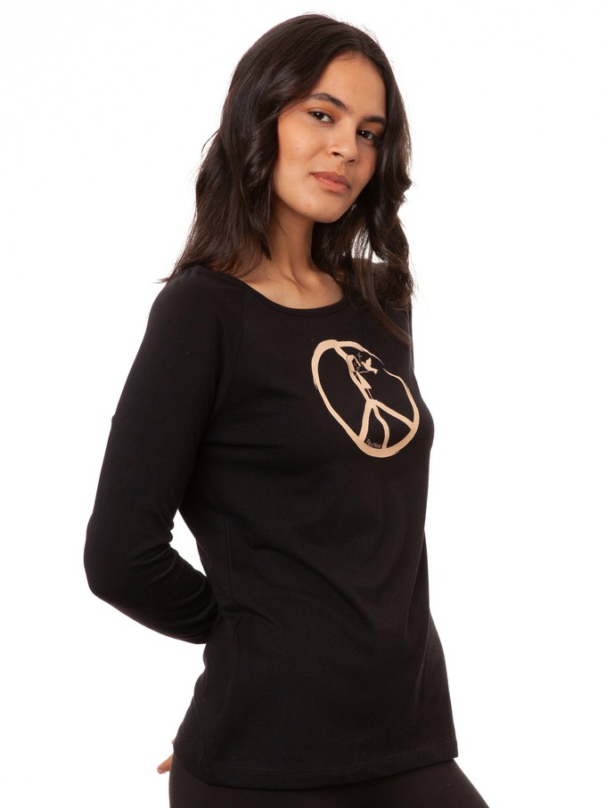 Raglan Longsleeve Peace black from FellHerz T-Shirts - bio, fair & vegan