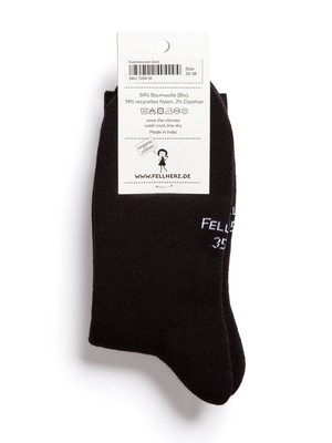 Pack of 6 thick and thin socks with organic cotton mix black from FellHerz T-Shirts - bio, fair & vegan