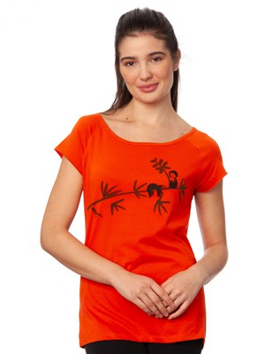 Sloth Cap Sleeve koi orange from FellHerz T-Shirts - bio, fair & vegan