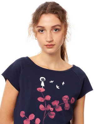 Eucalyptus Girl Cap Sleeve midnight from FellHerz T-Shirts - bio, fair & vegan