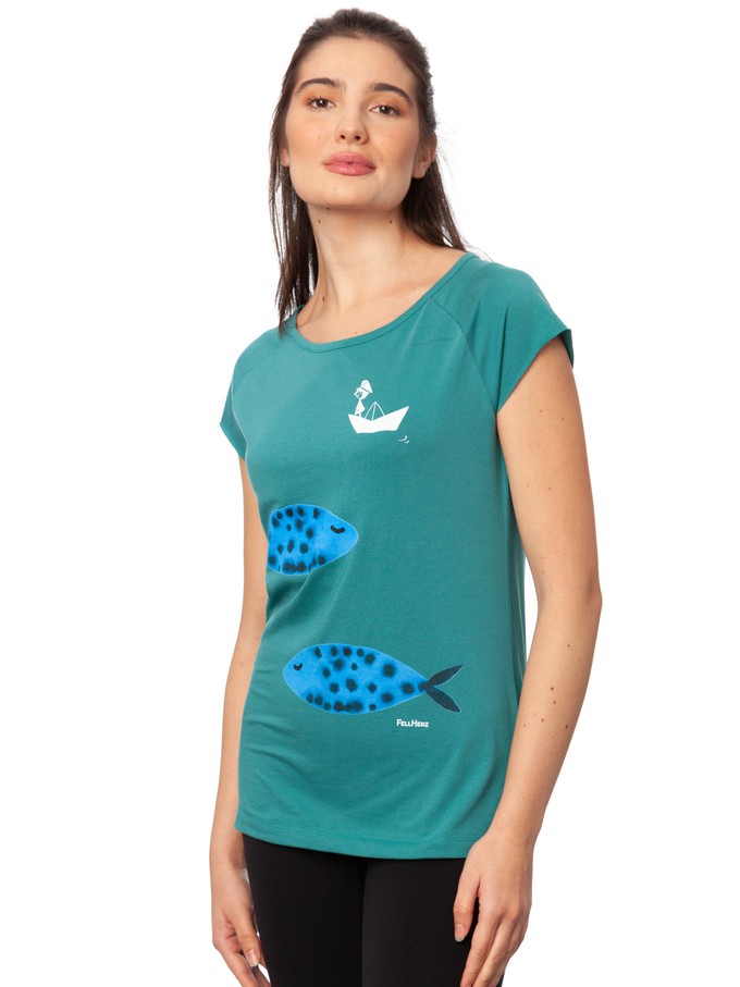 La Capitana Cap Sleeve young green from FellHerz T-Shirts - bio, fair & vegan