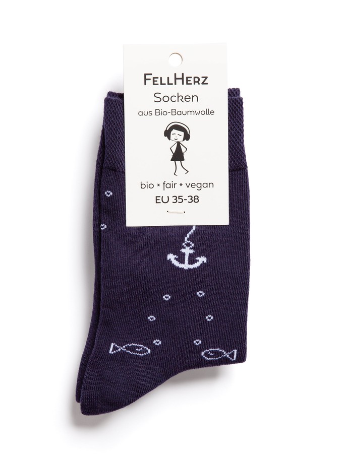 Socks with organic cotton anchor midnight from FellHerz T-Shirts - bio, fair & vegan