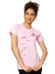 Seagull Flight T-Shirt pink van FellHerz T-Shirts - bio, fair & vegan
