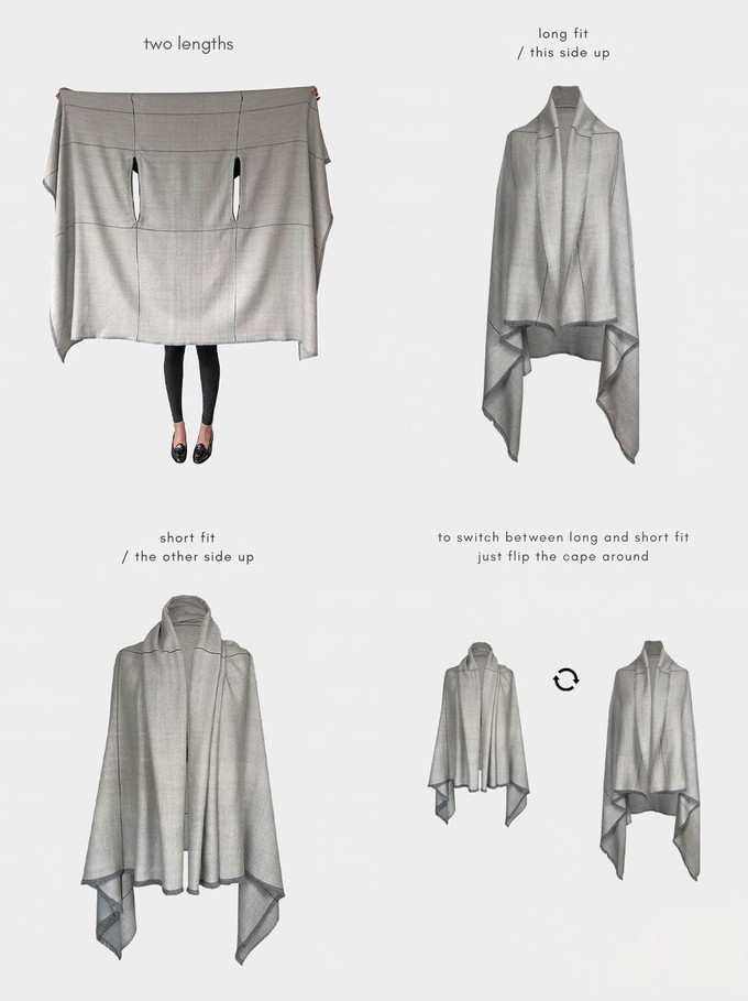 cape infinity lite wool silver from Fifth Origins