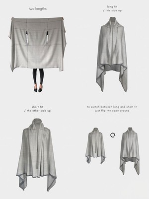 cape infinity lite wool silver from Fifth Origins