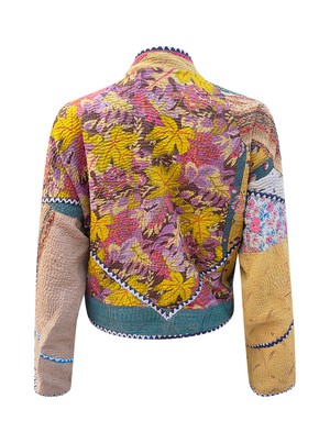 kantha vintage crop jacket meena from Fifth Origins