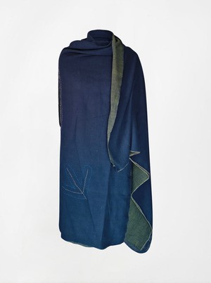 cape infinity duo kala organic cotton blue gold (double layer) from Fifth Origins