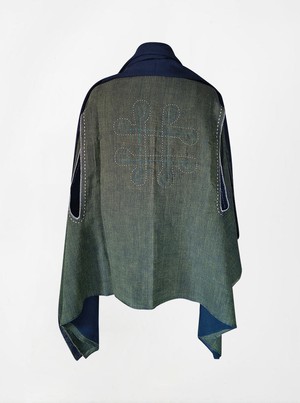 cape infinity duo kala organic cotton blue gold (double layer) from Fifth Origins
