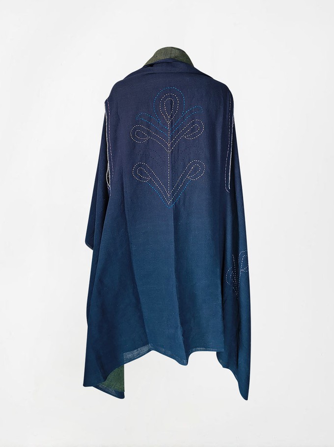 cape infinity duo kala organic cotton blue gold (double layer) from Fifth Origins