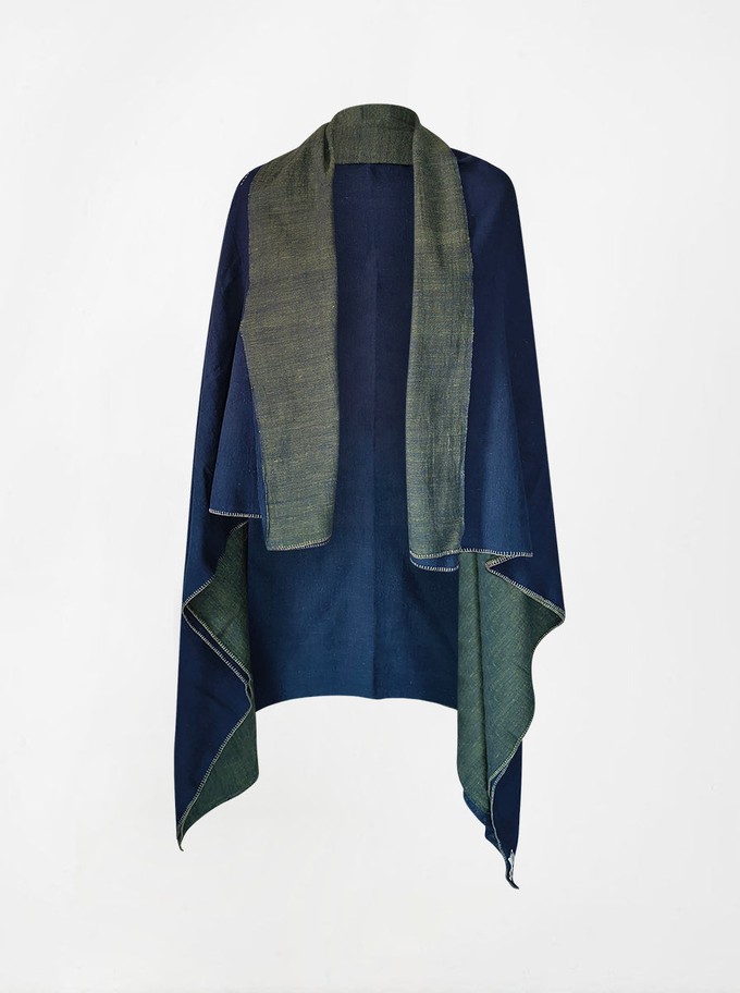 cape infinity duo kala organic cotton blue gold (double layer) from Fifth Origins