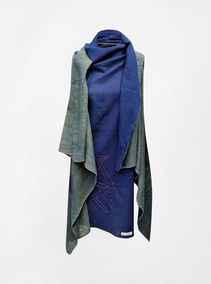 cape infinity duo kala organic cotton blue green from Fifth Origins