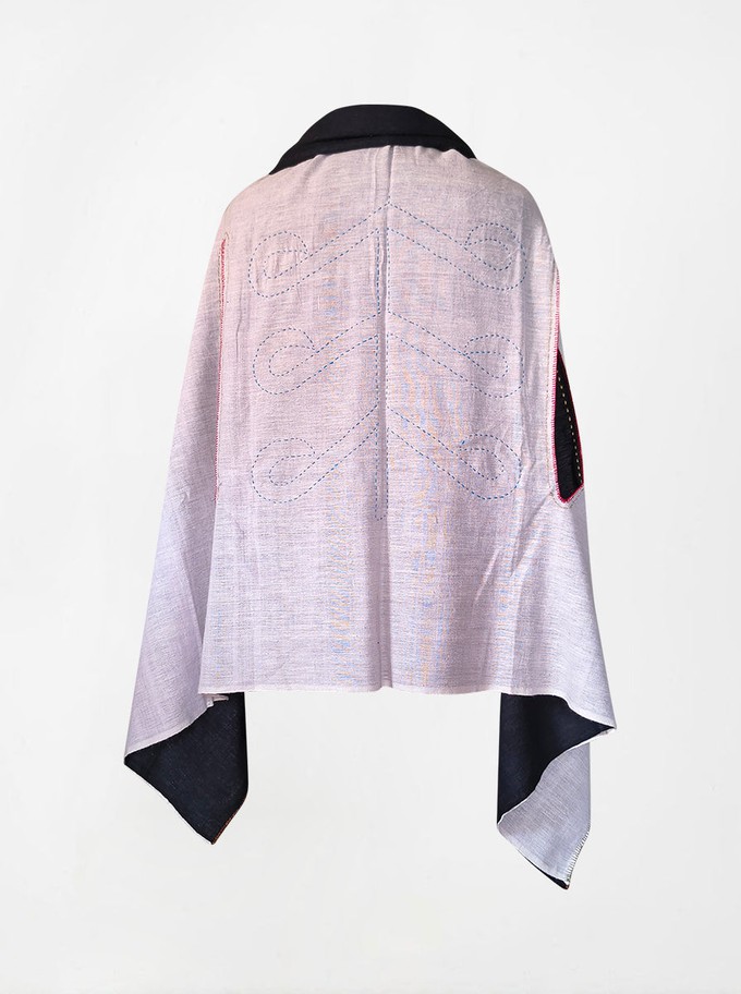 cape infinity duo kala organic cotton black and mauve (double layer) from Fifth Origins