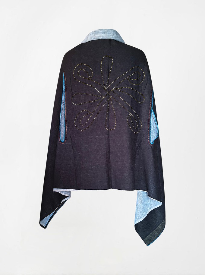 cape infinity duo kala organic cotton sky blue and black (double layer) from Fifth Origins