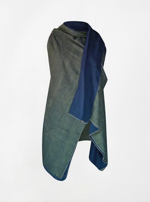 cape infinity duo kala organic cotton blue gold (double layer) from Fifth Origins